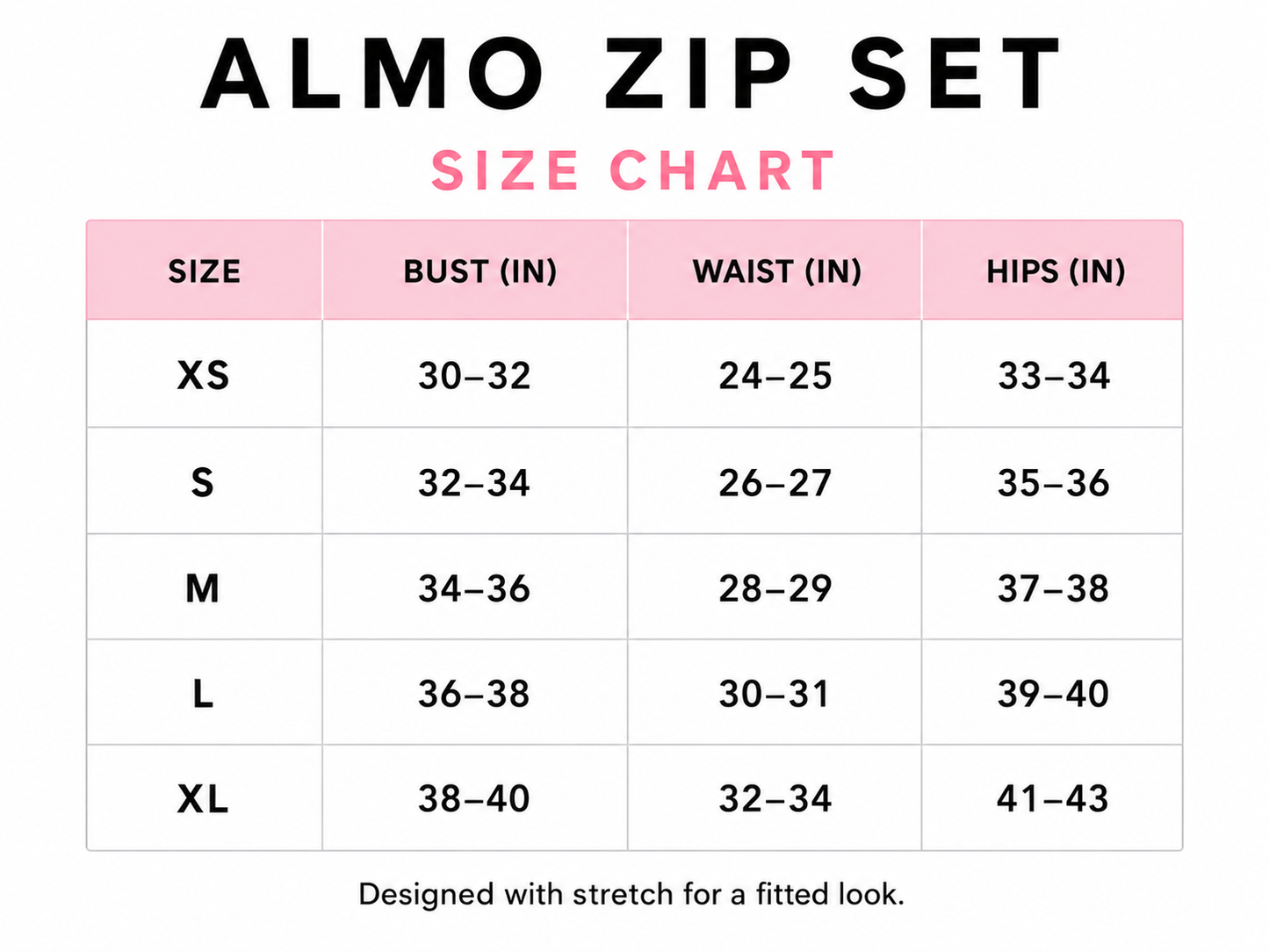 ALMO Zip Set — Blush