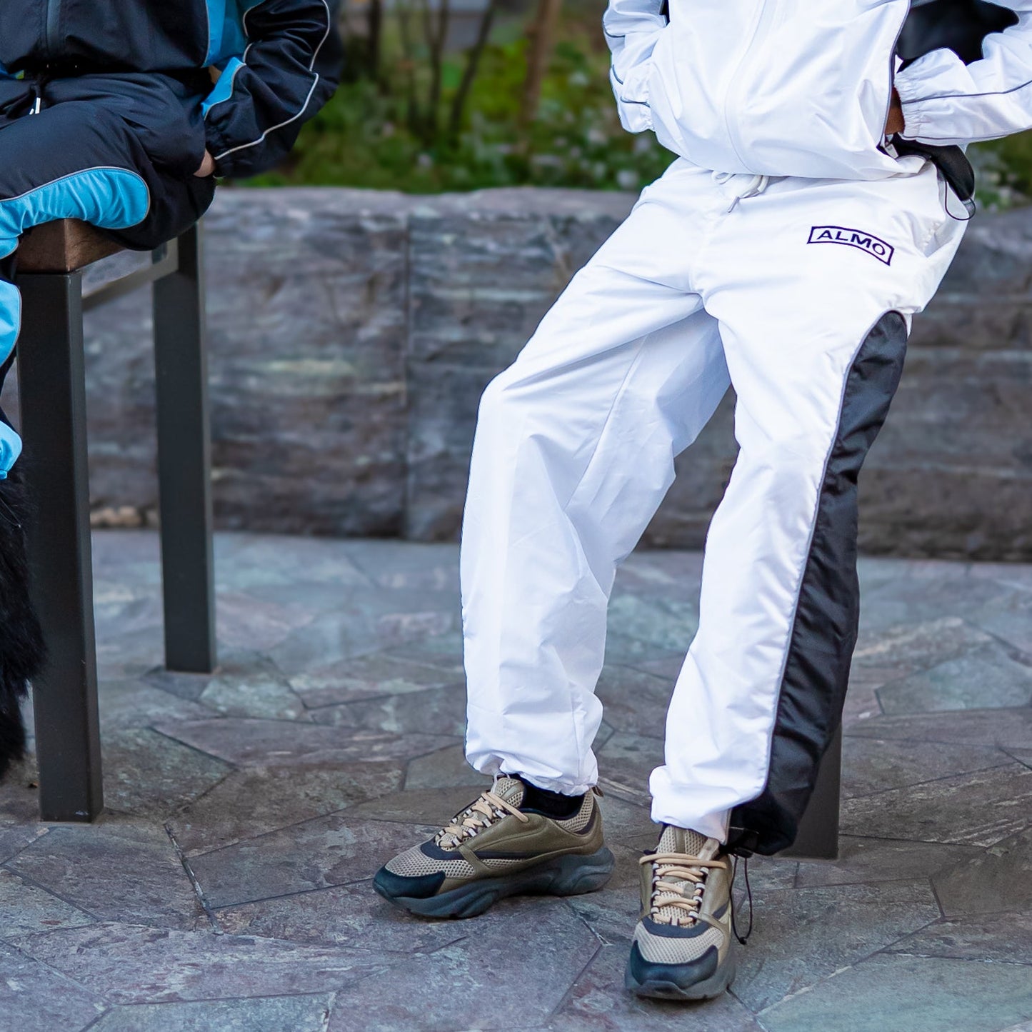 ALMO Track Pants — White Static