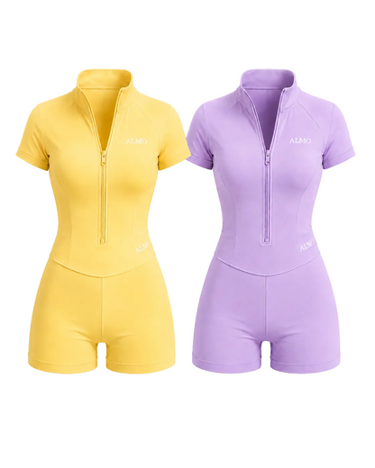 ALMO Zip Rompers Duo - Butter & Lilac